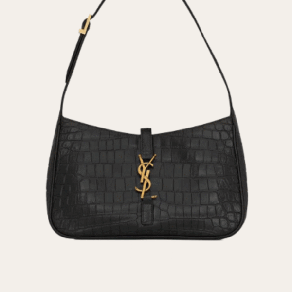 Saint Laurent Le 5 À 7 Hobo Bag Black Croc 9.4 Inches 657228DZESW1062