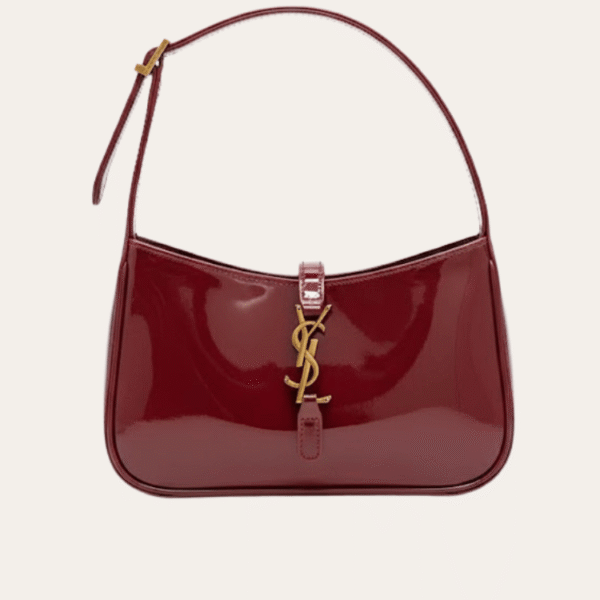 AURYSL-BAG1023.png Saint Laurent Le 5 À 7 Hobo Bag Bordeaux Patent 9.4 Inches