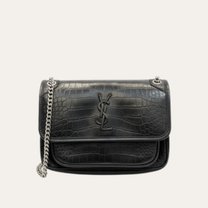 Saint Laurent Niki Bag Black Croc 11 Inches