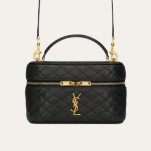 Saint Laurent Quilted Mini Vanity Bag Black 7.1 Inches 7667311El071000
