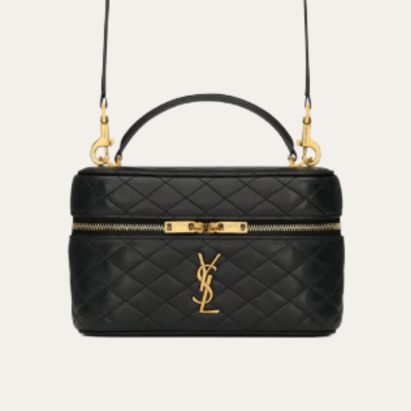 Saint Laurent Quilted Mini Vanity Bag Black 7.1 Inches 7667311El071000