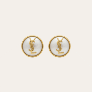 Yves Saint Laurent Cassandre Logo Tassel Earrings Gold-Tone