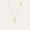 Yves Saint Laurent Cassandre Logo Pendant Necklace Gold-Tone