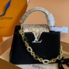 Louis Vuitton Capucines Top Handle Bag In Luxury Black 10.6 Inches
