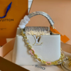 Louis Vuitton Capucine Top Handle Bag In Luxury White 10.6 Inches