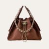 Chanel 25 Small Handbag Gold Tone Metal Brown 9.8 Inches