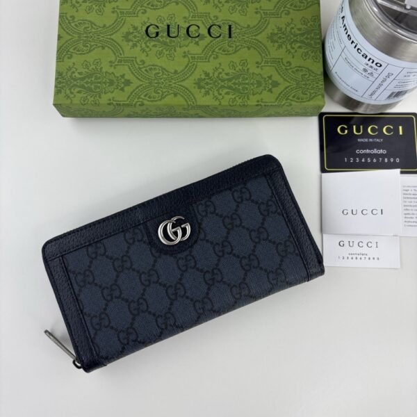 Gucci Ophidia Zip Around Wallet Dark Blue 19Cm 706844 Uulbn 4055