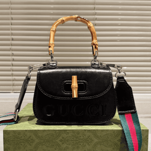 DETAIL-PICTURE-10-1 Gucci Bamboo 1947 Mini Top Handle Bag Black 7.1 Inches 786482 AADJQ 9589 