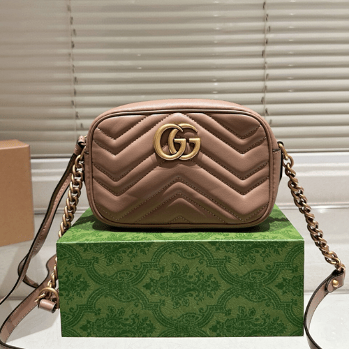 Gucci Gg Marmont Small Camera Bag Brown 9.4 Inches