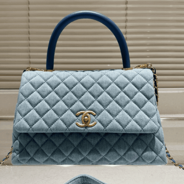 DETAIL-PICTURE-13-1 Chanel Coco Handle Light Blue 11.4 Inches