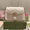 DETAIL-PICTURE-17 Gucci Gg Marmont Top Handle Chain Shoulder Bag White 10.6 Inches