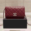 Chanel Flap Bag Woc (Wallet On Chain) Burgundy 7.5 Inches