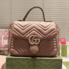 Gucci Gg Marmont Top Handle Chain Shoulder Bag Nude 10.6 Inches