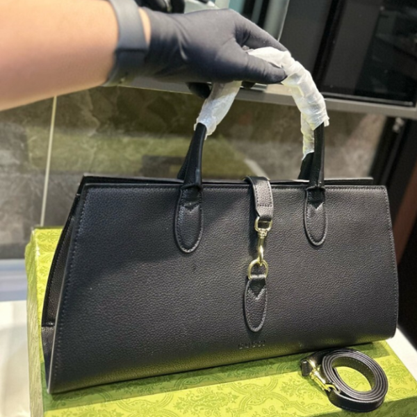 Gucci Jackie 1961 Large Tote Bag Black 15.7 Inches