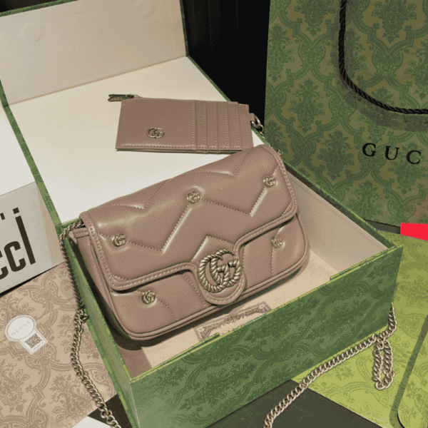 Gucci Gg Marmont 2-In-1 Shoulder Bag Nude 8.7 Inches