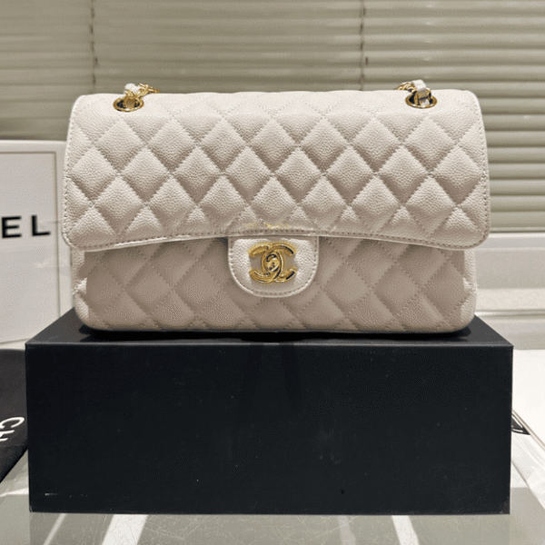 Chanel Classic Medium Flap Bag White 10.2 Inches