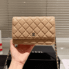 Chanel Flap Bag Woc (Wallet On Chain) Dark Beige 7.5 Inches