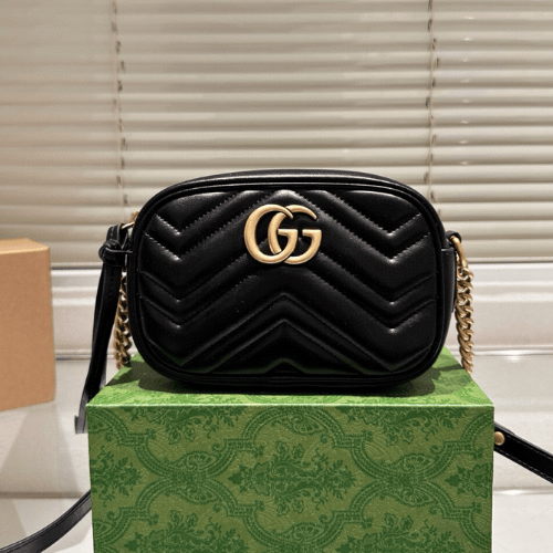 Gucci Gg Marmont Small Camera Bag Black 9.4 Inches