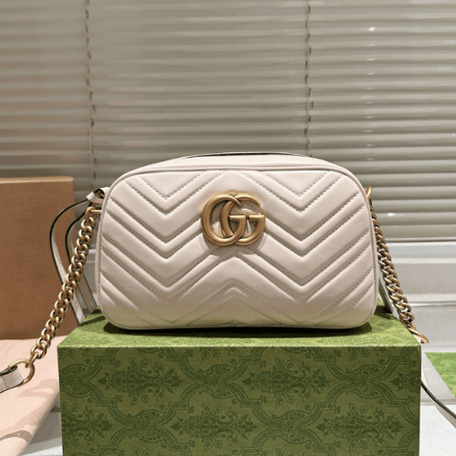 Gucci Gg Marmont Mini Camera Bag Beige 9.4 Inches