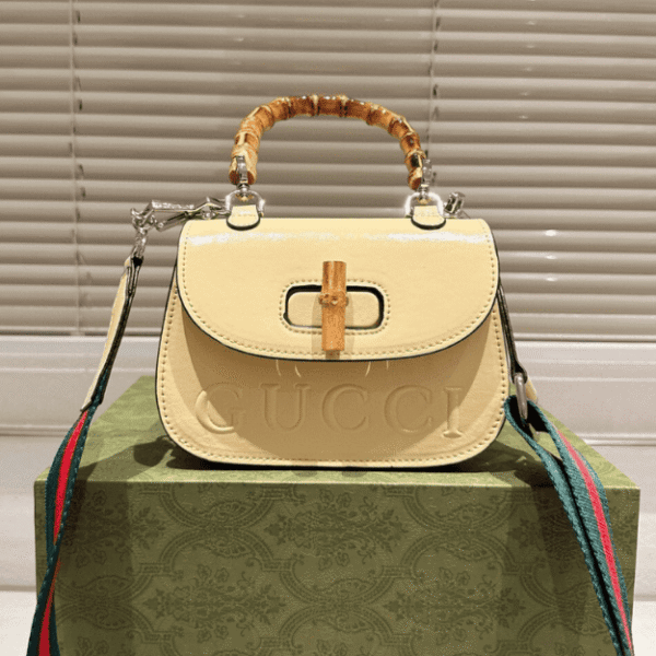 Gucci Bamboo 1947 Mini Top Handle Bag Cream 7.1 Inches 786482 AADJQ 9589 ‎
