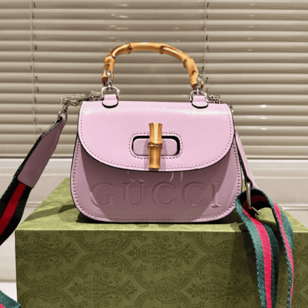 Gucci Bamboo 1947 Mini Top Handle Bag Light Purple 7.1 Inches 786482 AADJQ 9589 ‎