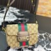 Details-35-1 Gucci Horsebit 1955 Small Shoulder Bag Sand And Brown GG Canvas 21cm 866762 FAFV9 9653