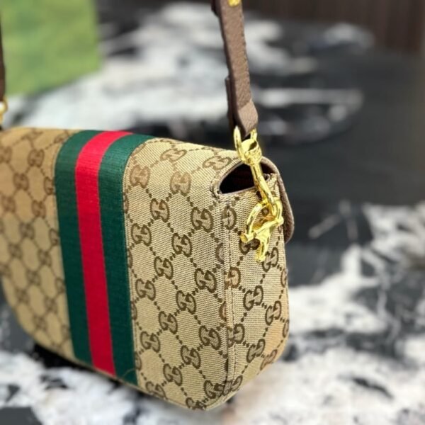 Details-37-1 Gucci Horsebit 1955 Small Shoulder Bag Sand And Brown GG Canvas 21cm 866762 FAFV9 9653