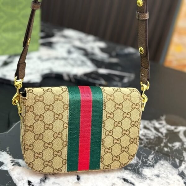 Details-38-1 Gucci Horsebit 1955 Small Shoulder Bag Sand And Brown GG Canvas 21cm 866762 FAFV9 9653
