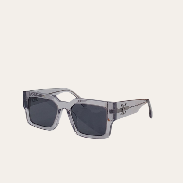 Louis Vuitton Square Millionaires Sunglasses Grey With Silver Logo LV