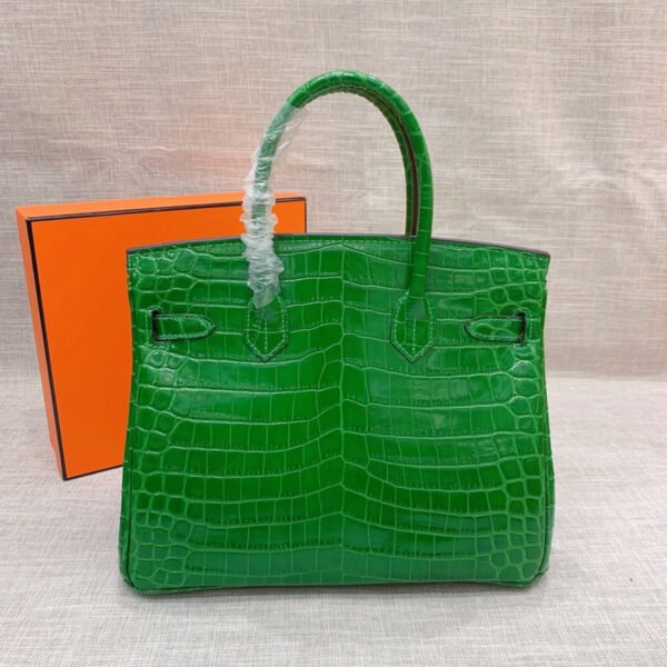 HMGRB2.jpg Hermes Birkin 30 Crocodile Gold Toned Hardware Dark Green 30Cm