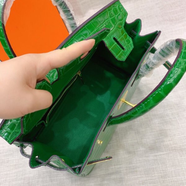 HMGRB5.jpg Hermes Birkin 30 Crocodile Gold Toned Hardware Dark Green 30Cm