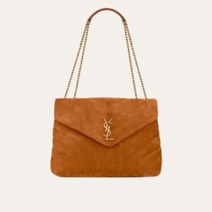Saint Laurent Loulou Medium In Suede Cinnamon Brown 12.2 Inches 5749461U8C77761