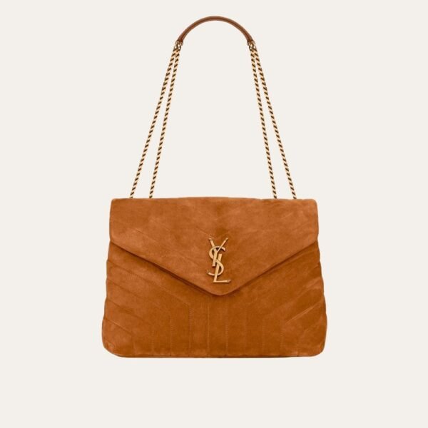 Saint Laurent Loulou Medium In Suede Cinnamon Brown 12.2 Inches 5749461U8C77761