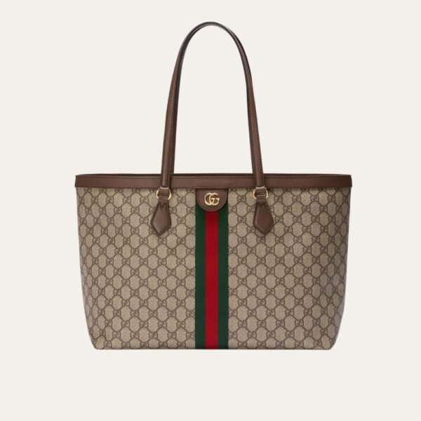 Gucci Ophidia Large Tote Bag Beige And Dark Brown Gg Supreme 15.0 Inches 631685 96LWB 8745