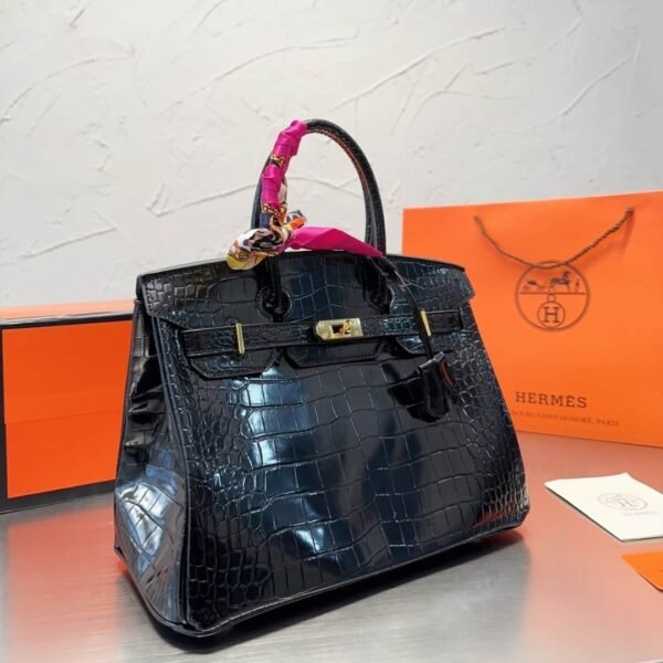 TBNB-21.jpg Hermes Birkin 30 Shiny Porosus Crocodile Black Noir 30Cm