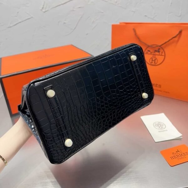 TBNB6.jpg Hermes Birkin 30 Shiny Porosus Crocodile Black Noir 30Cm