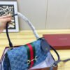 Gucci Paparazzo Medium Top Handle Bag Blue Denim 12.6 Inches