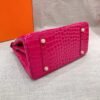 Hermes Birkin 30 Crocodile Gold Toned Hardware Dark Pink 30Cm