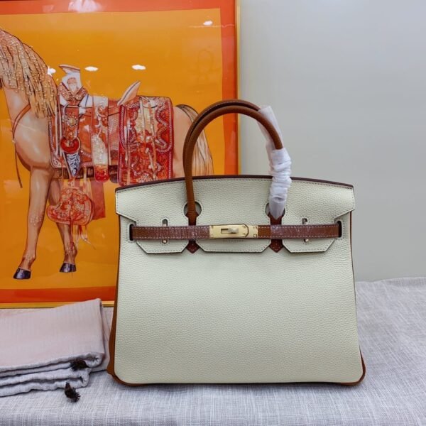 Hermes Birkin 30 Togo Brushed Leather Gold Hardware Beige Brown 30Cm