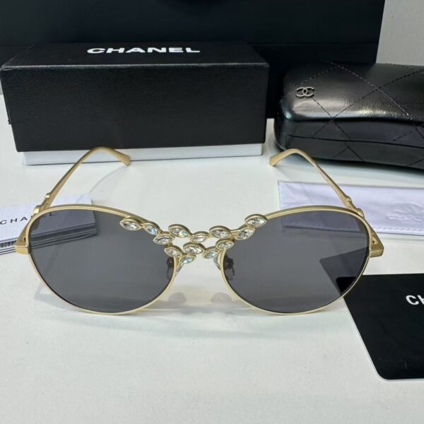 Chanel Pilot Sunglasses Gold For Women A71582 X02570 L9514