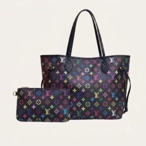 fab55ec7-3d32-4226-83fe-ecb23bf8c5d4 Louis Vuitton Neverfull MM Monogram Multicolore Black 12.2 Inches M40156