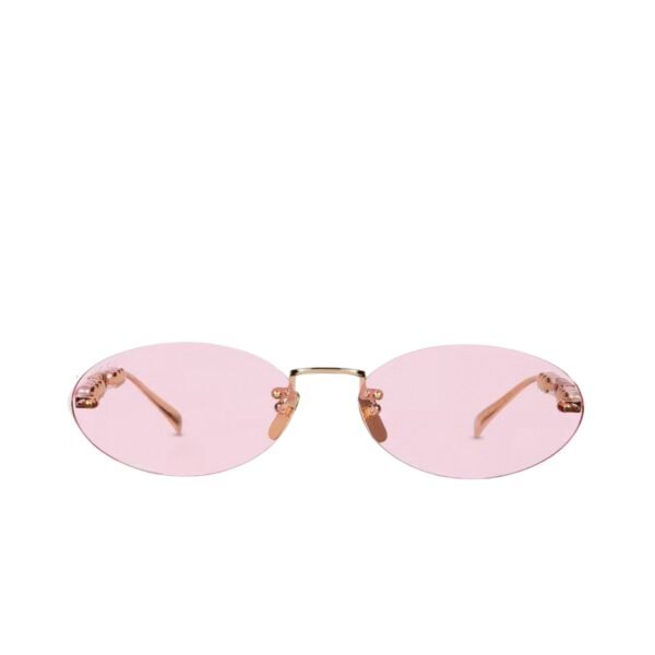 Gucci Oval Frame Sunglasses Solid Light Pink With Gold Toned Metal Frame – 820505 I3330 8059