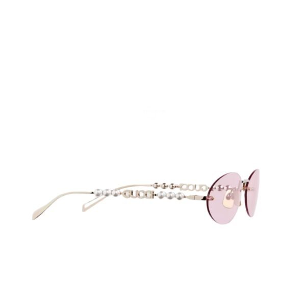 Gucci Oval Frame Sunglasses Solid Light Pink With Gold Toned Metal Frame – 820505 I3330 8059