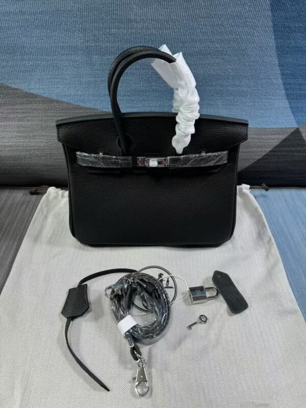 hermes.jpg Hermès Birkin B25 Togo Black 25Cm Silver Hardware