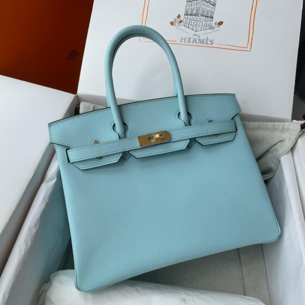 Hermes Birkin 30 Gold Hardware Blue Atoll 30cm