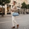 Chanel Bowling Bag Vintage Denim Blue 13.8 Inches