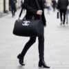 Chanel Nylon Duffle Bag Black 21.7 Inches