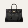 Hermes Birkin 30 Shiny Porosus Crocodile Black Noir 30Cm