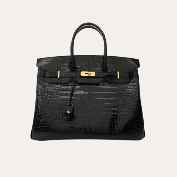 thumbnail-30.jpg Hermes Birkin 30 Shiny Porosus Crocodile Black Noir 30Cm