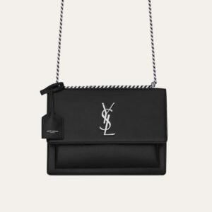 Saint Laurent Sunset Medium In Smooth Leather Black 9.8 Inches